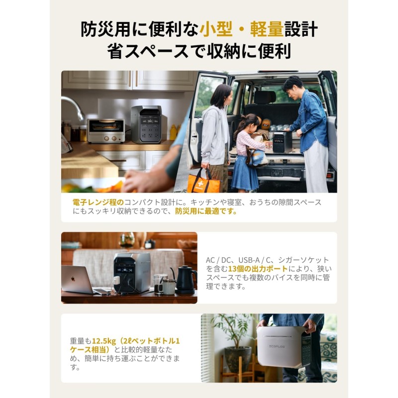 EcoFlow DELTA 3 Plus ポータブル電源 1024Wh 九州・福岡レンタル