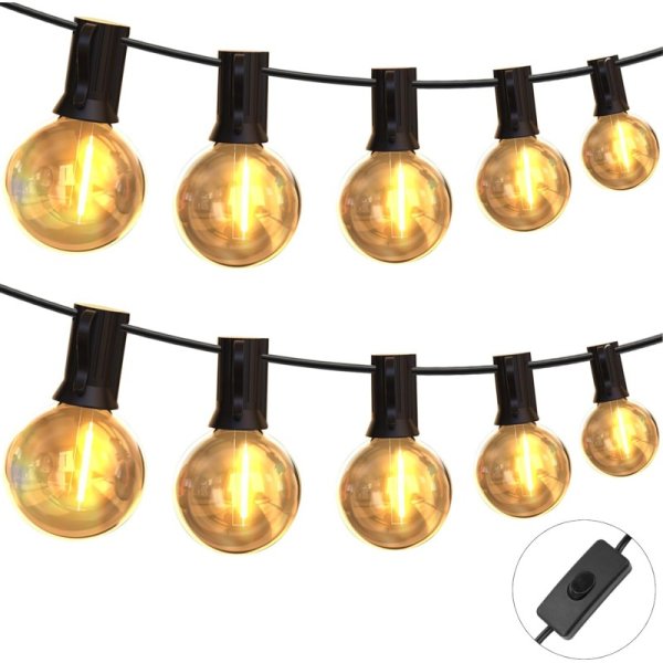 LEDストリングライト 防雨型 延長コード スイッチ付き 16m 26個電球 E12ソケット 九州・福岡レンタル